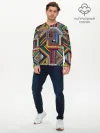 Мужской лонгслив базовый / Этнический орнамент