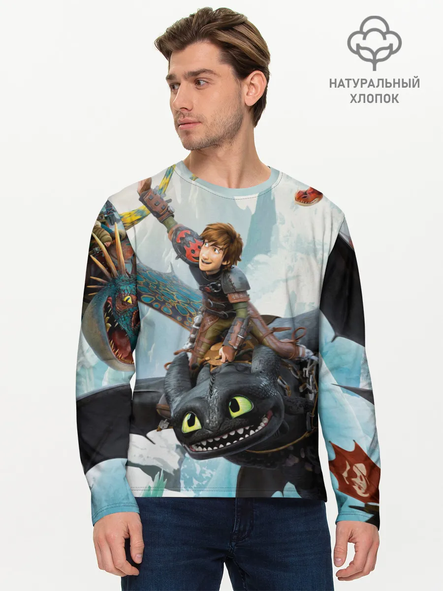 Мужской лонгслив базовый / Как приручить дракона