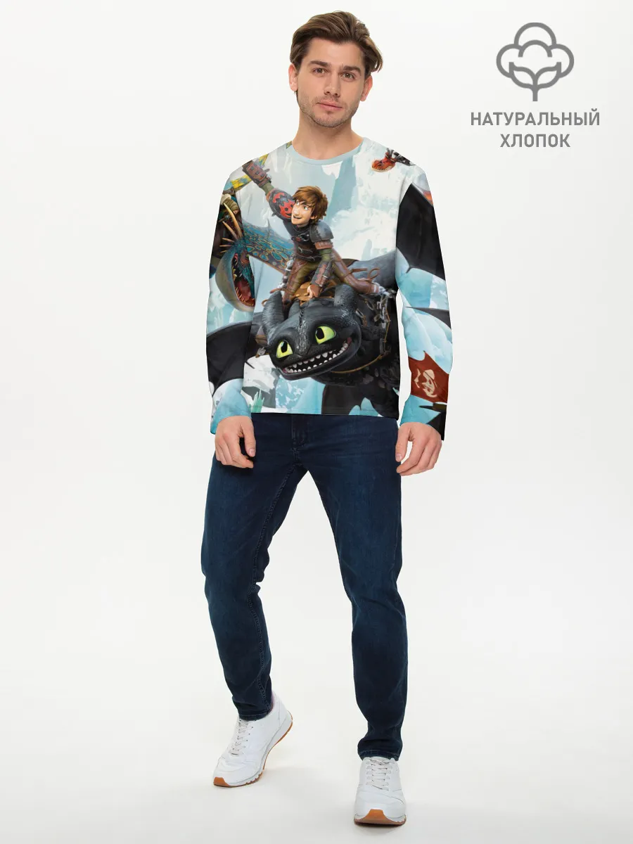 Мужской лонгслив базовый / Как приручить дракона