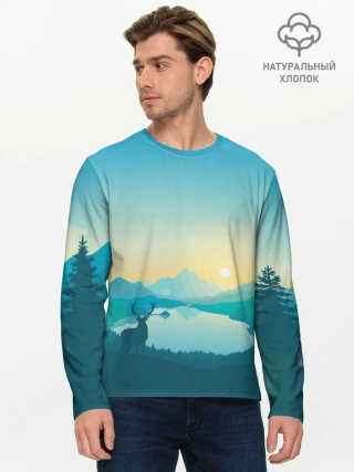 Мужской лонгслив базовый / Векторная природа