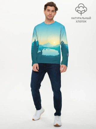 Мужской лонгслив базовый / Векторная природа