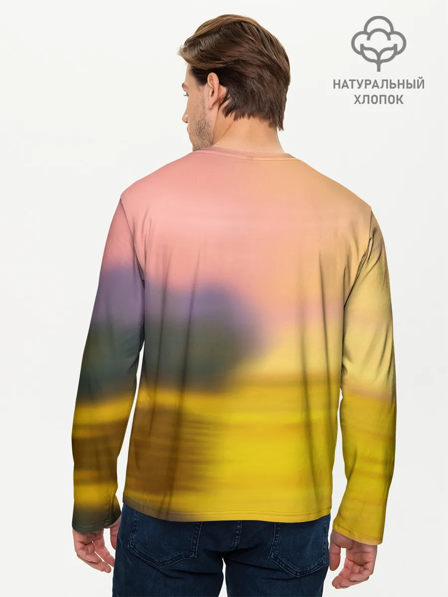 Мужской лонгслив базовый / Дракончик на берегу озера