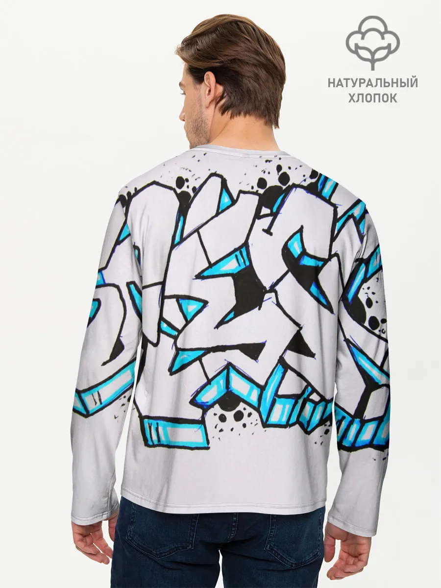 Мужской лонгслив базовый / Граффити