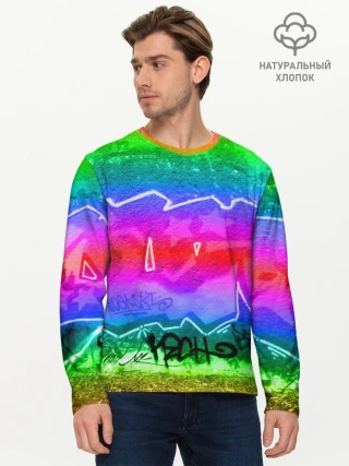 Мужской лонгслив базовый / GRAFFITI NEON