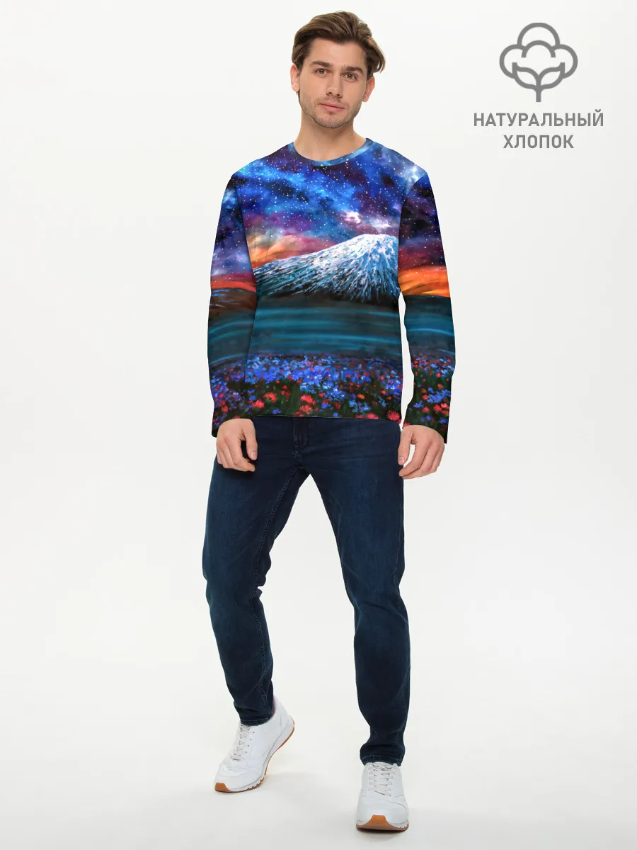 Мужской лонгслив базовый / Космос