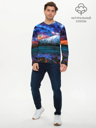 Мужской лонгслив базовый / Космос