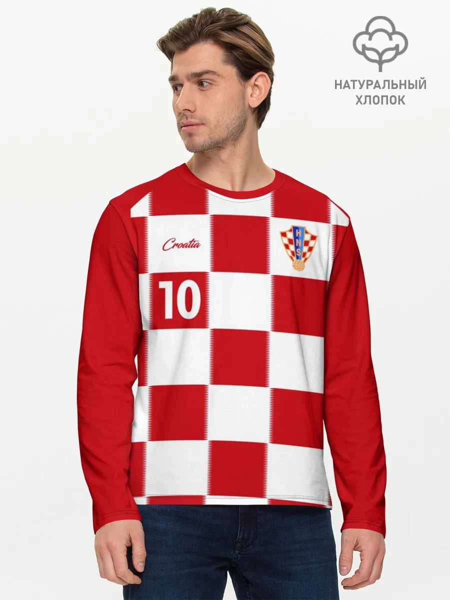 Мужской лонгслив базовый / Лука Модрич, Сборная Хорватии