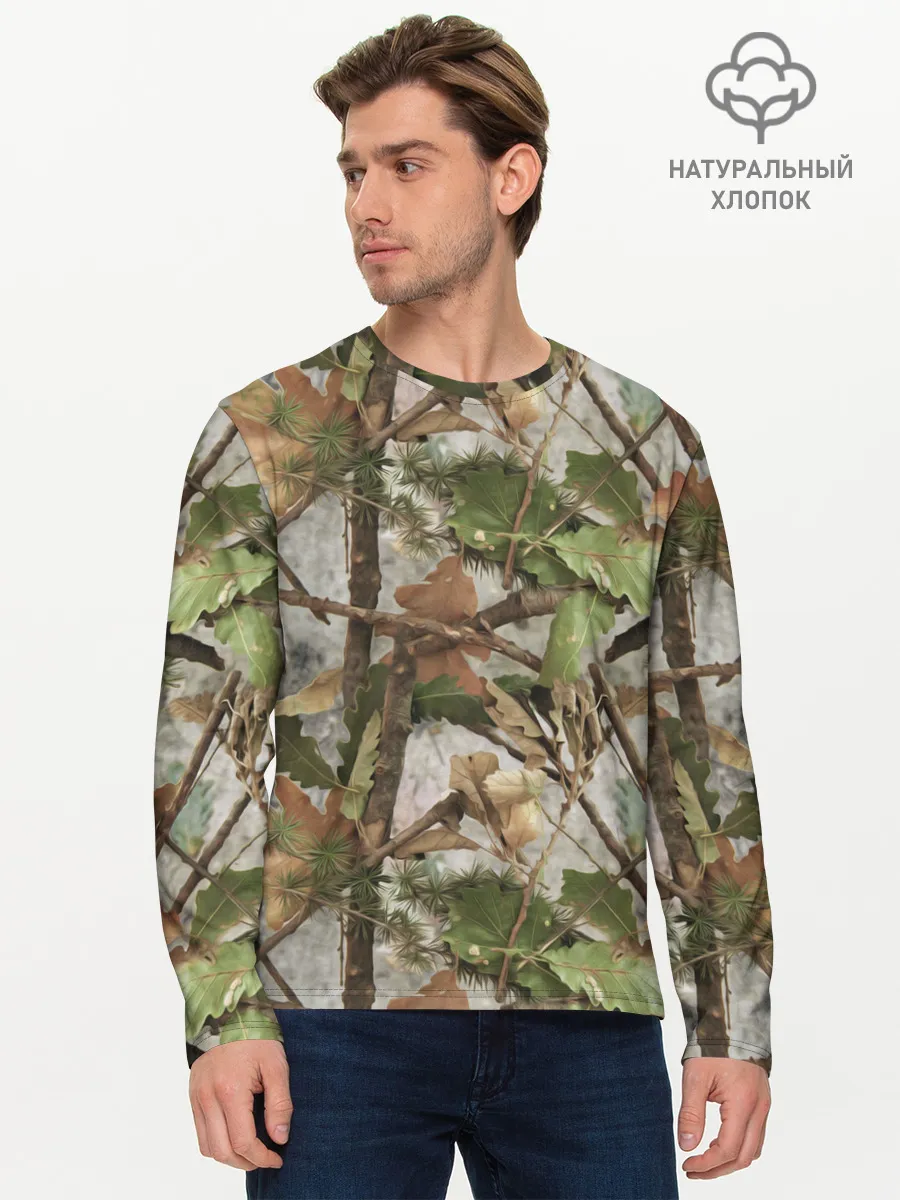 Мужской лонгслив базовый / Камуфляж