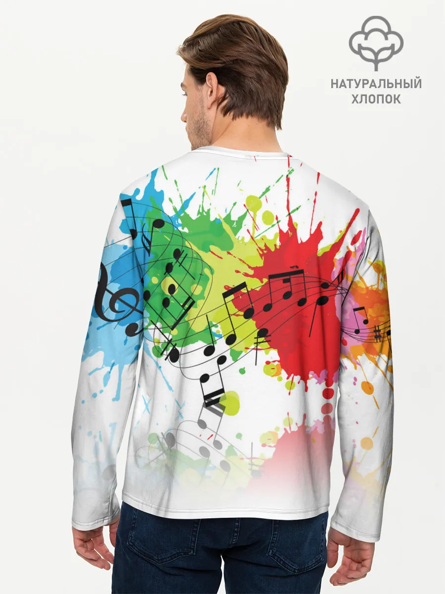 Мужской лонгслив базовый / Ноты color