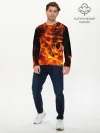 Мужской лонгслив базовый / огонь