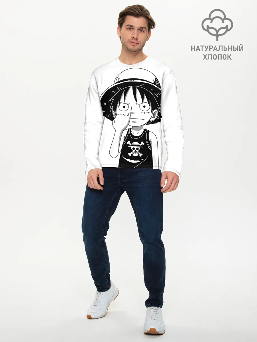 Мужской лонгслив базовый / палец в носу One Piece