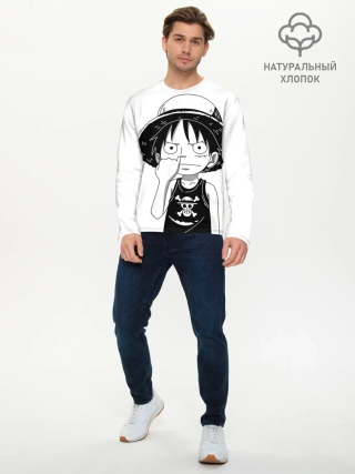 Мужской лонгслив базовый / палец в носу One Piece