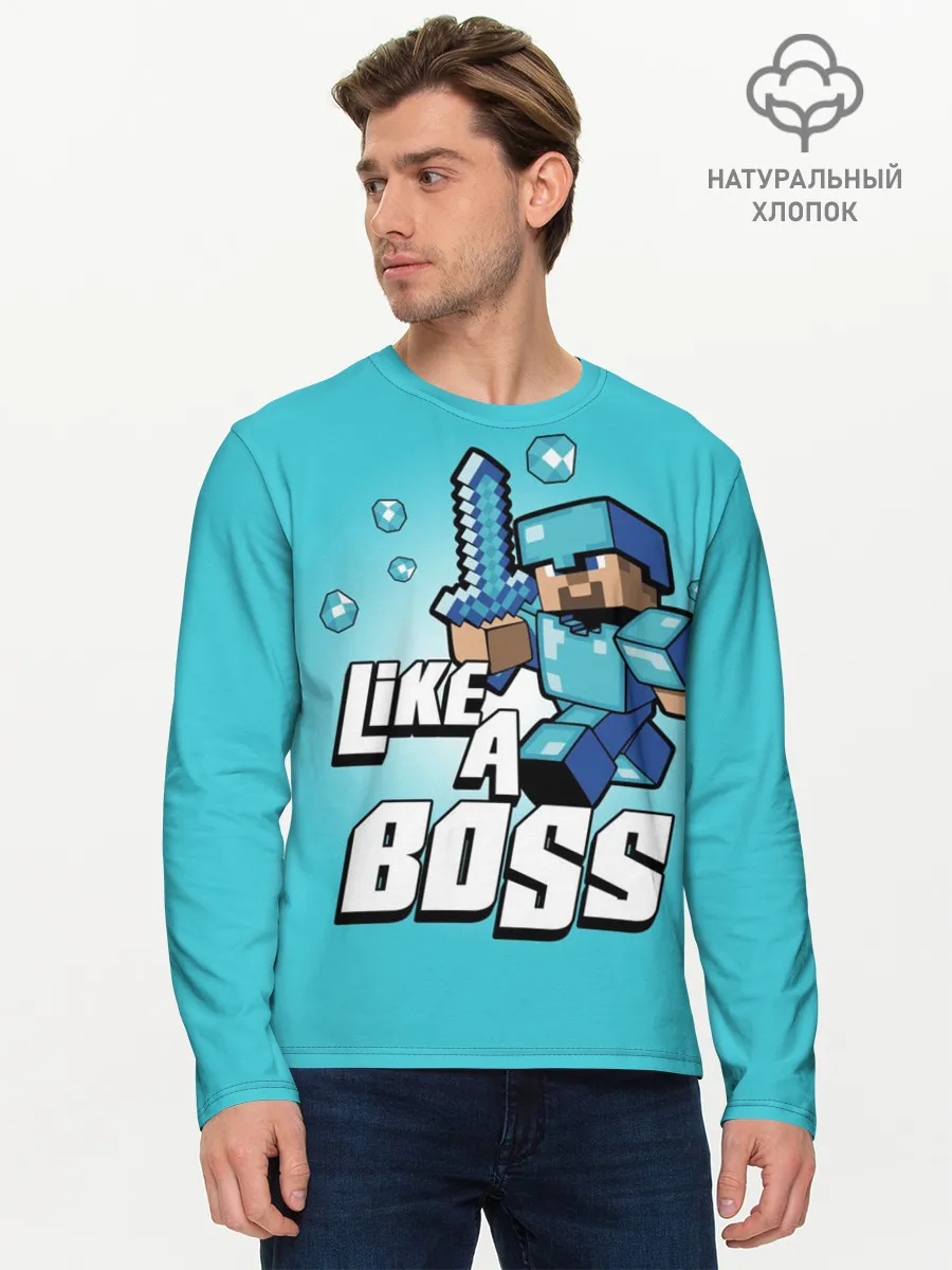 Мужской лонгслив базовый / Майнкрафт