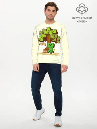 Мужской лонгслив базовый / Майнкрафт, Крипер