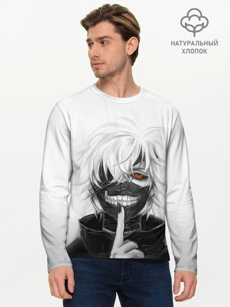 Мужской лонгслив базовый / Kaneki Ken в анфас