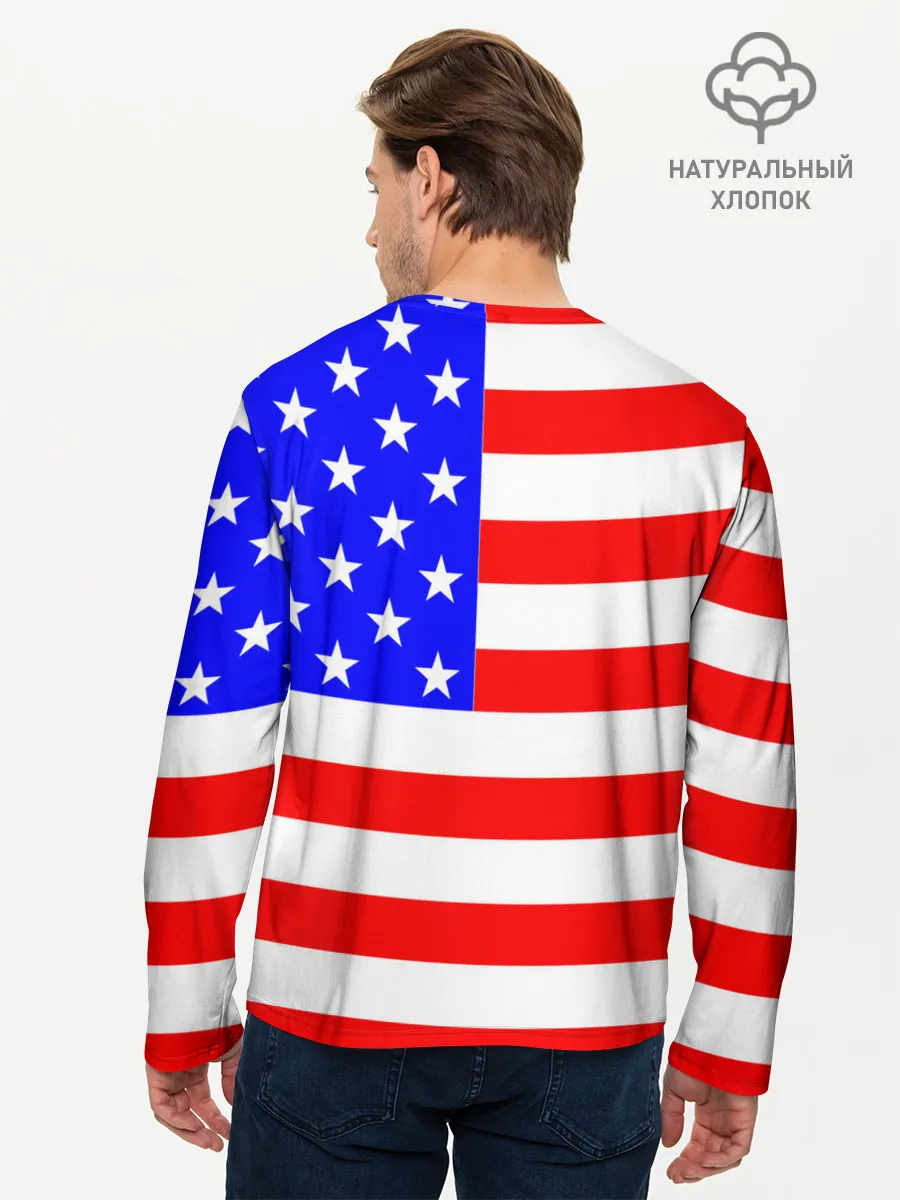 Мужской лонгслив базовый / АМЕРИКАНСКИЙ ФЛАГ