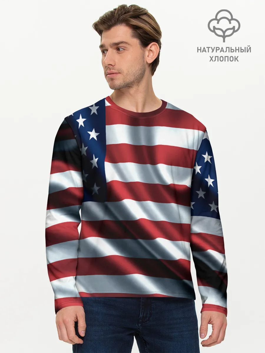 Мужской лонгслив базовый / Символика Америки