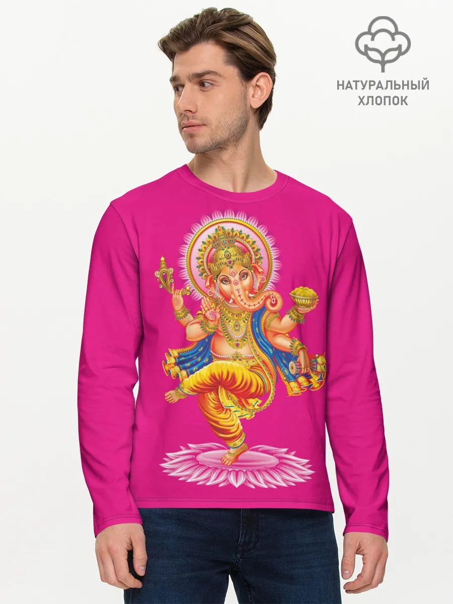 Мужской лонгслив базовый / Ганеша
