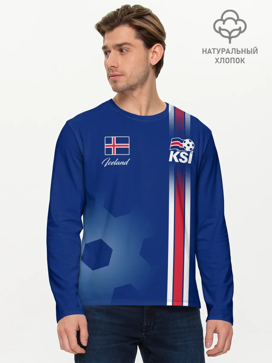 Мужской лонгслив базовый / Сборная Исландии