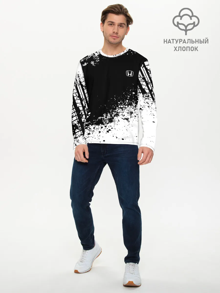 Мужской лонгслив базовый / Honda brand motors