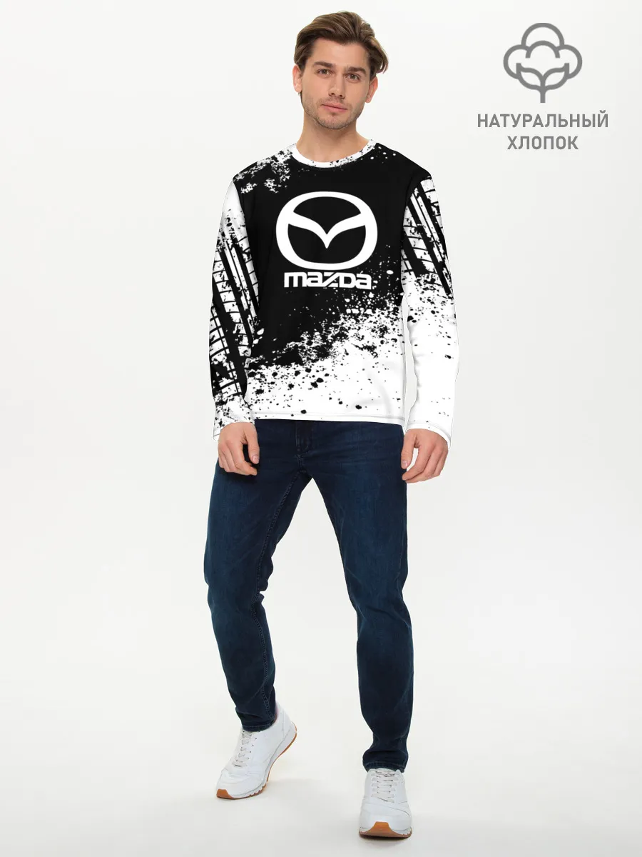 Мужской лонгслив базовый / Mazda abstract sport