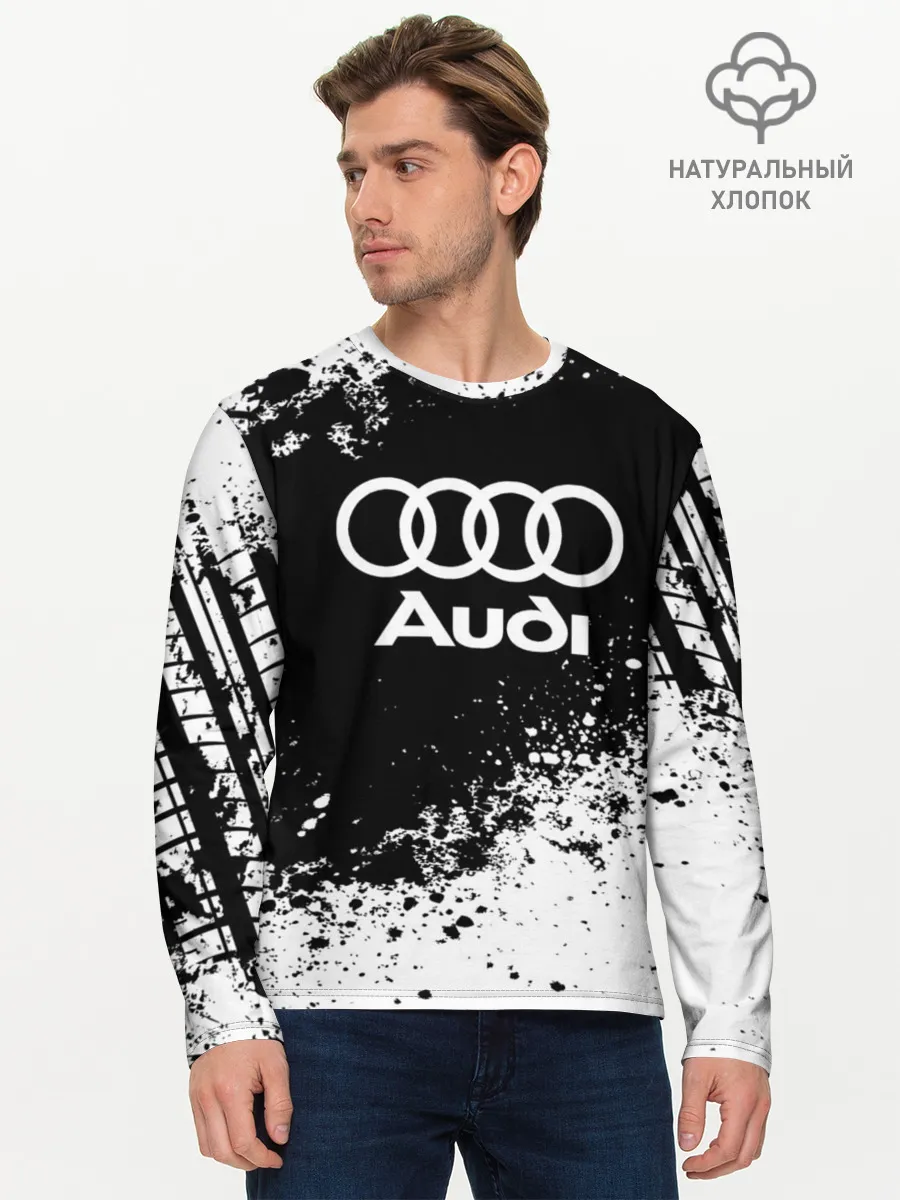 Мужской лонгслив базовый / Audi abstract sport