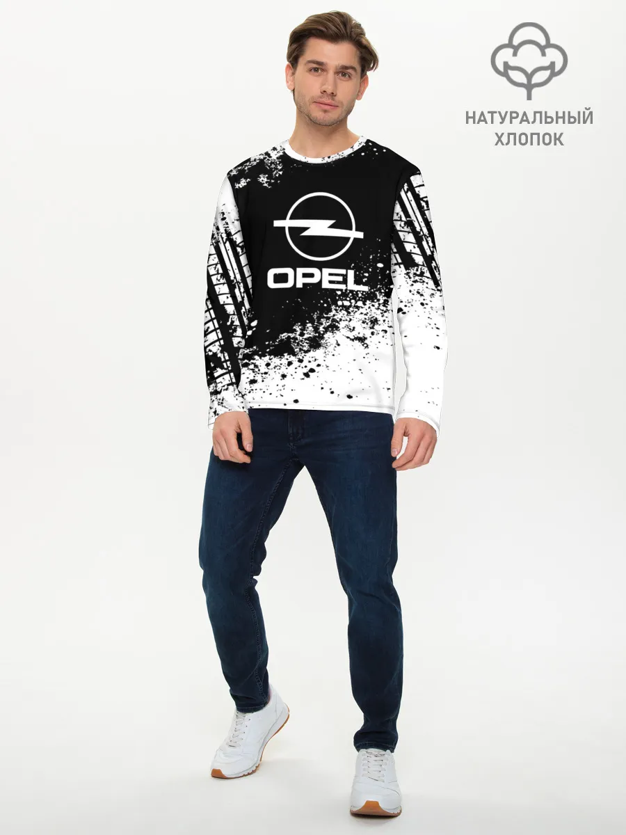 Мужской лонгслив базовый / Opel abstract sport