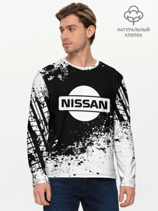 Мужской лонгслив базовый / Nissan abstract sport