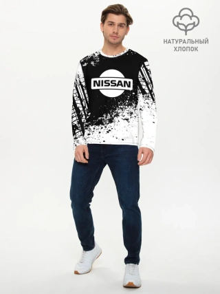 Мужской лонгслив базовый / Nissan abstract sport