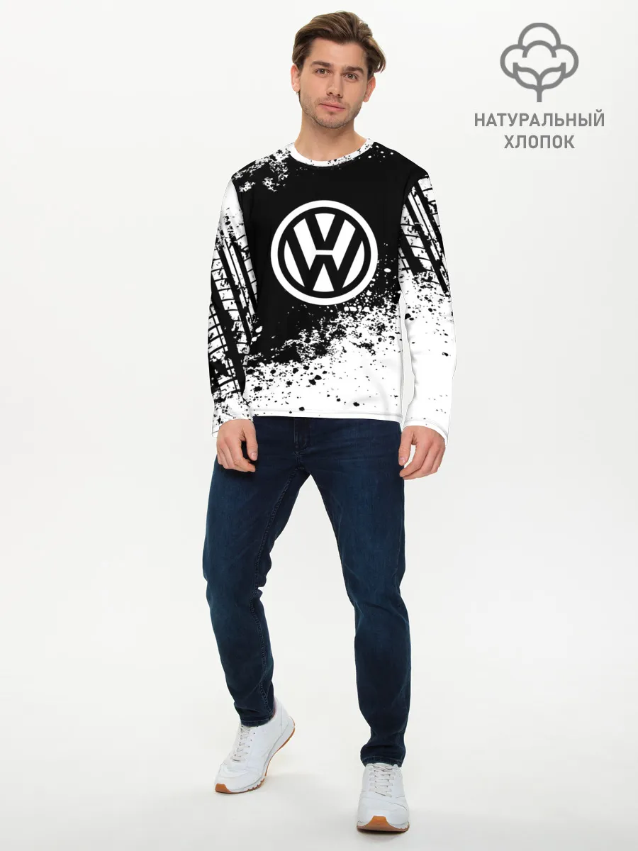 Мужской лонгслив базовый / Volkswagen abstract sport