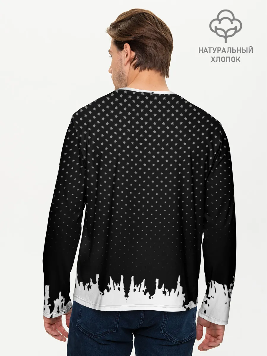 Мужской лонгслив базовый / Mitsubishi abstract black