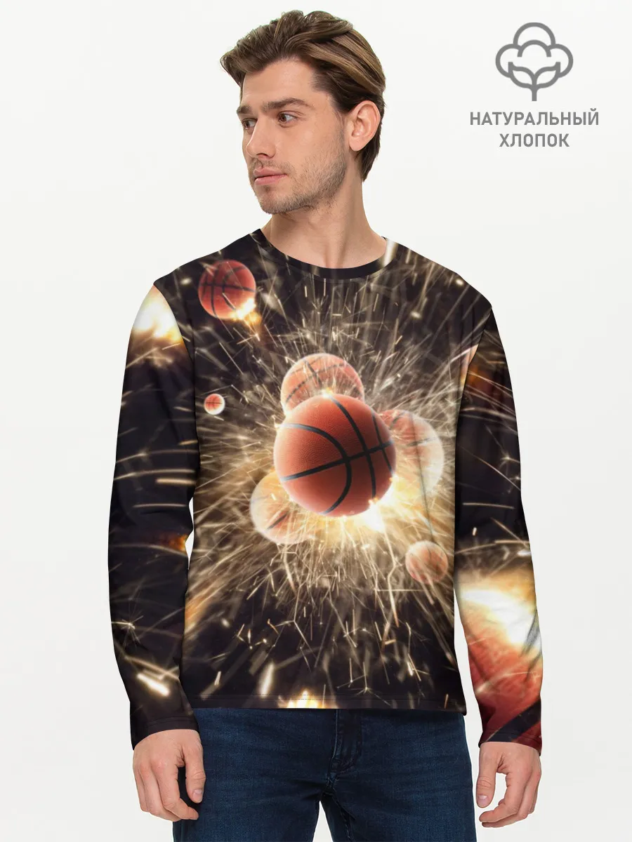 Мужской лонгслив базовый / Звезда баскетбола