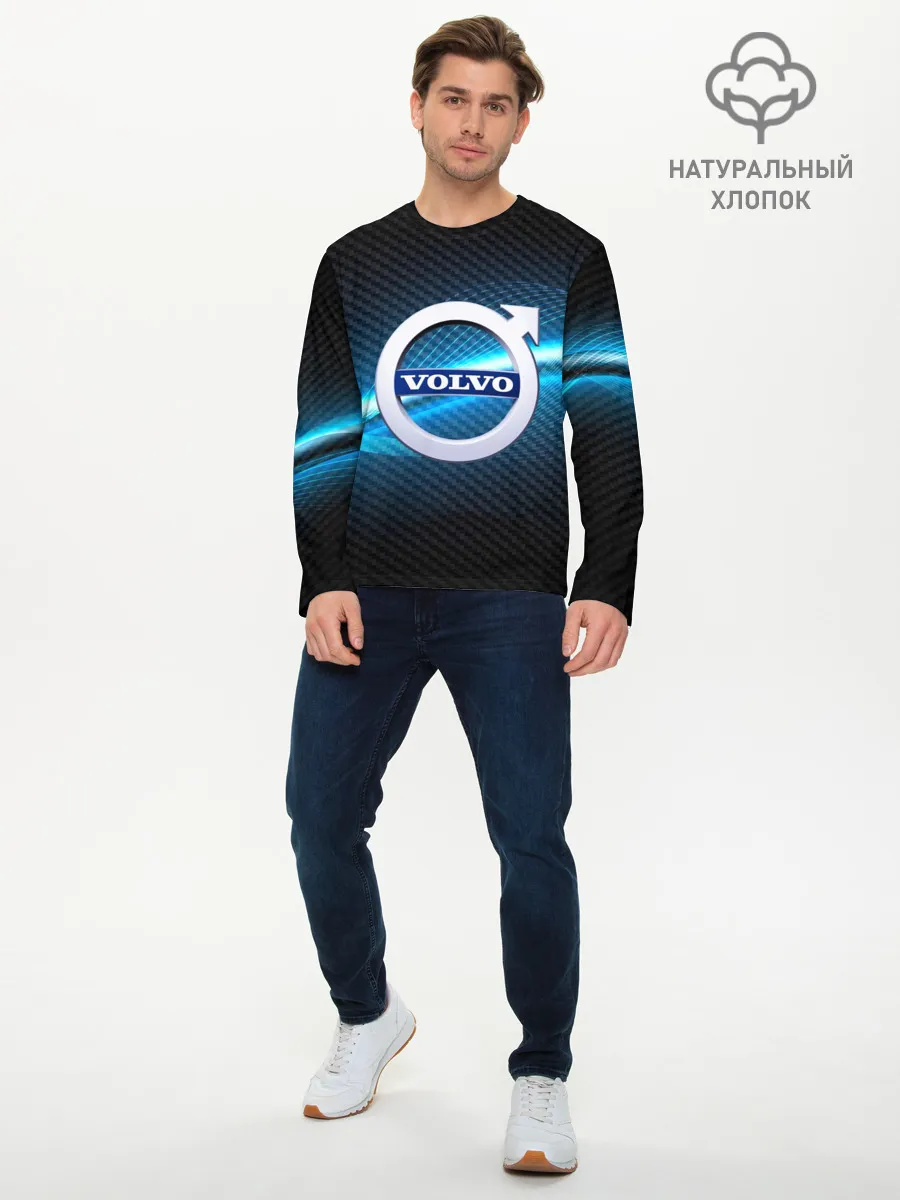 Мужской лонгслив базовый / VOLVO machine motor XXI