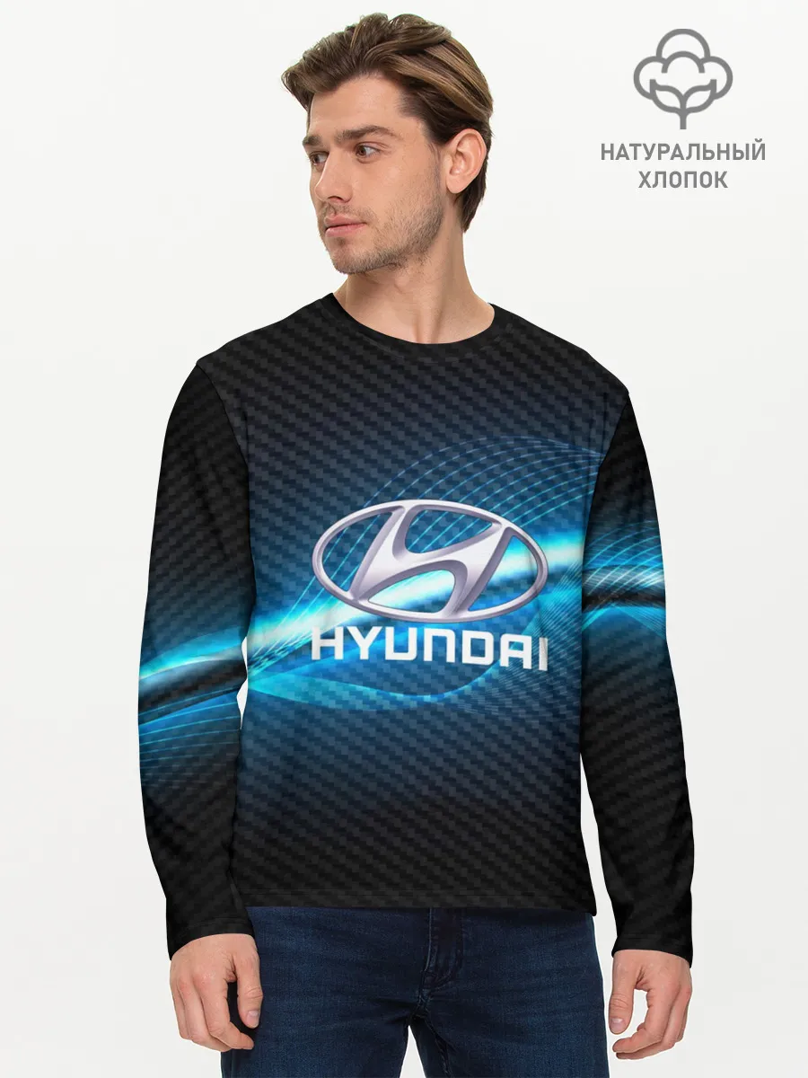 Мужской лонгслив базовый / HYUNDAI machine motor XXI