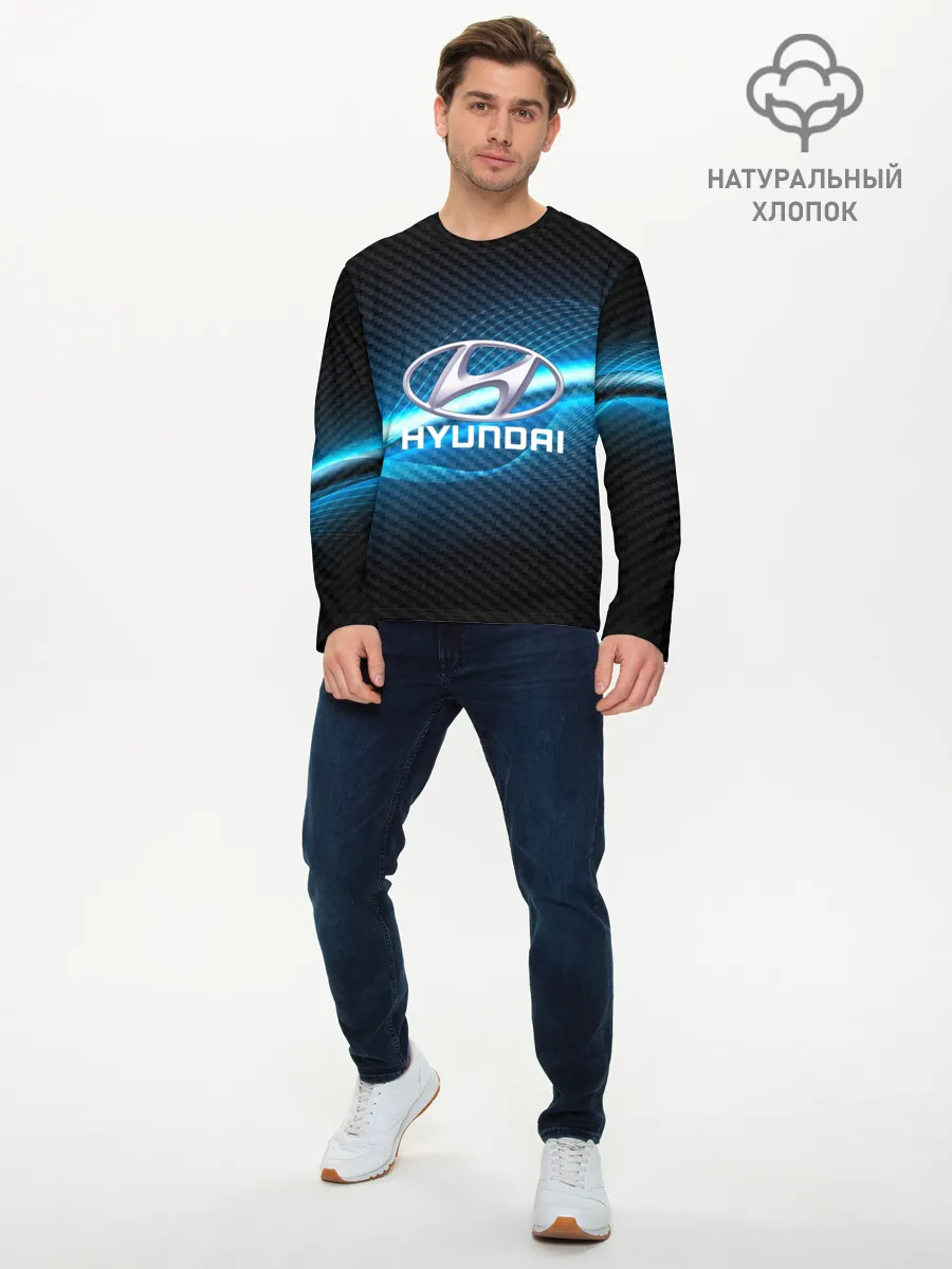 Мужской лонгслив базовый / HYUNDAI machine motor XXI