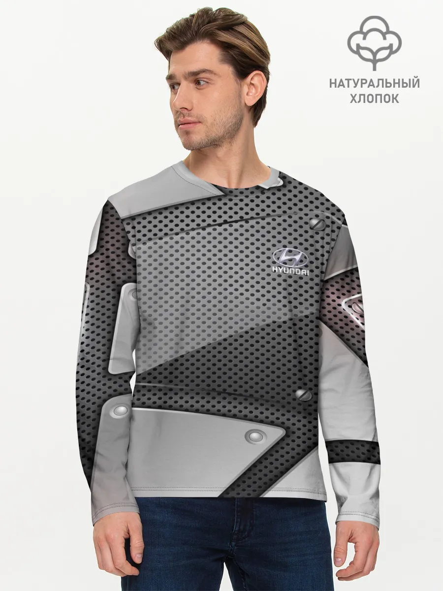 Мужской лонгслив базовый / Hyundai metalic motors