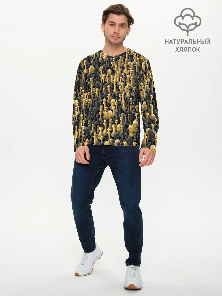 Мужской лонгслив базовый / Шахматы