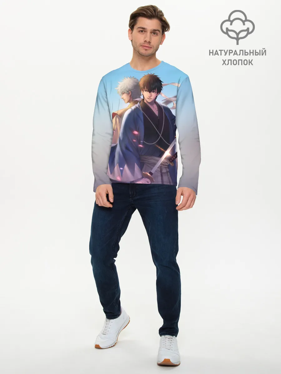 Мужской лонгслив базовый / Воин Гинтоки