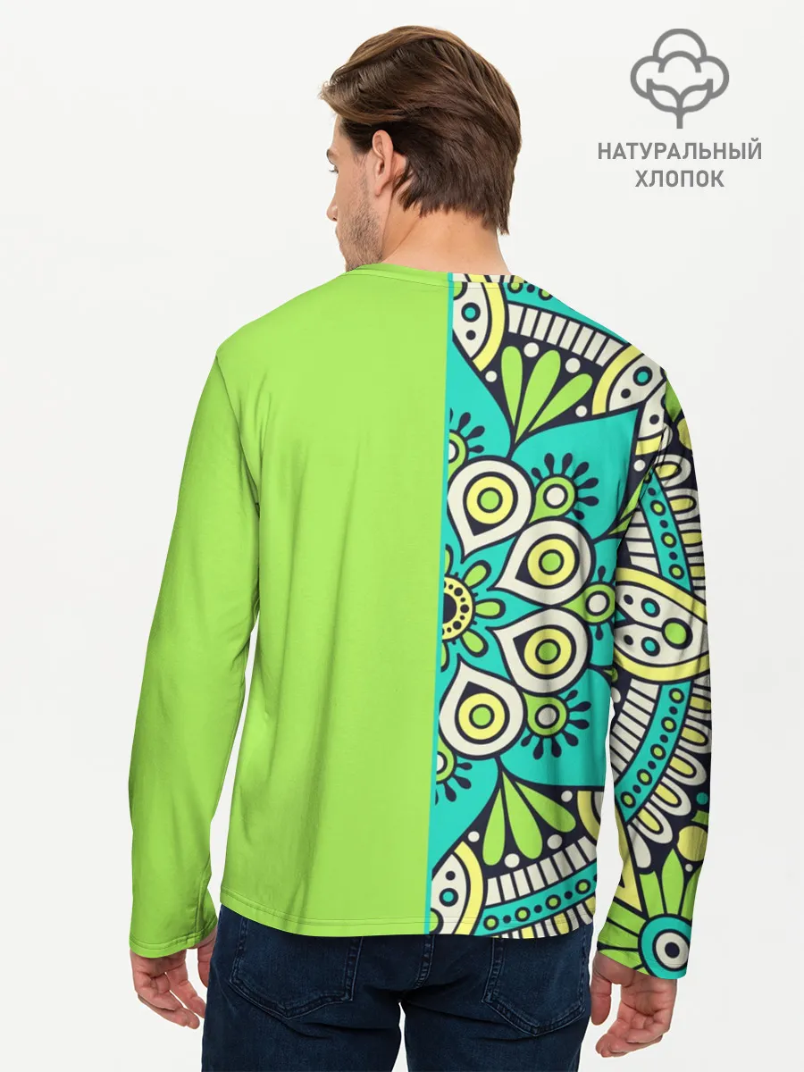 Мужской лонгслив базовый / Медитация с мандалой