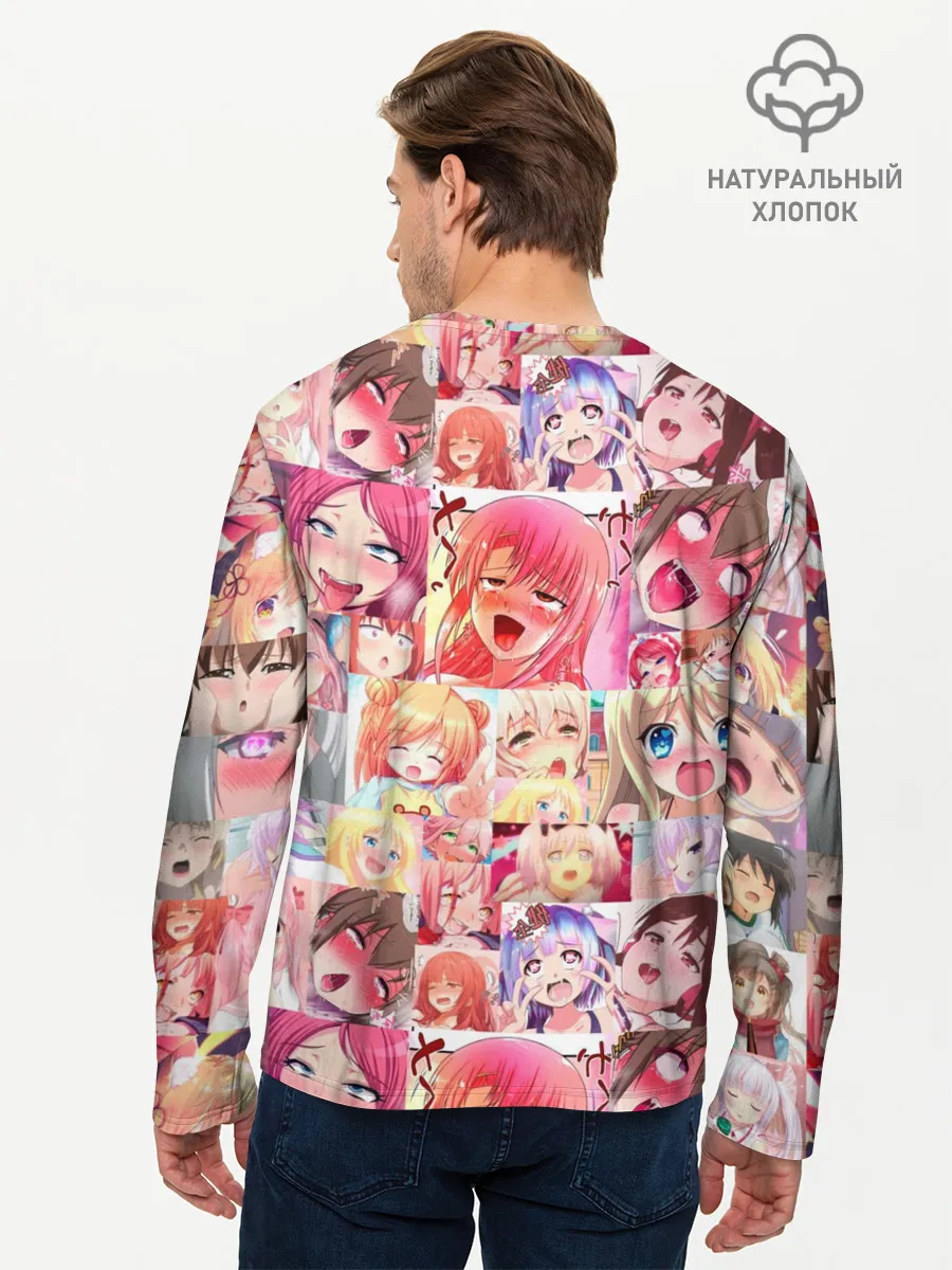 Мужской лонгслив базовый / Ahegao Color