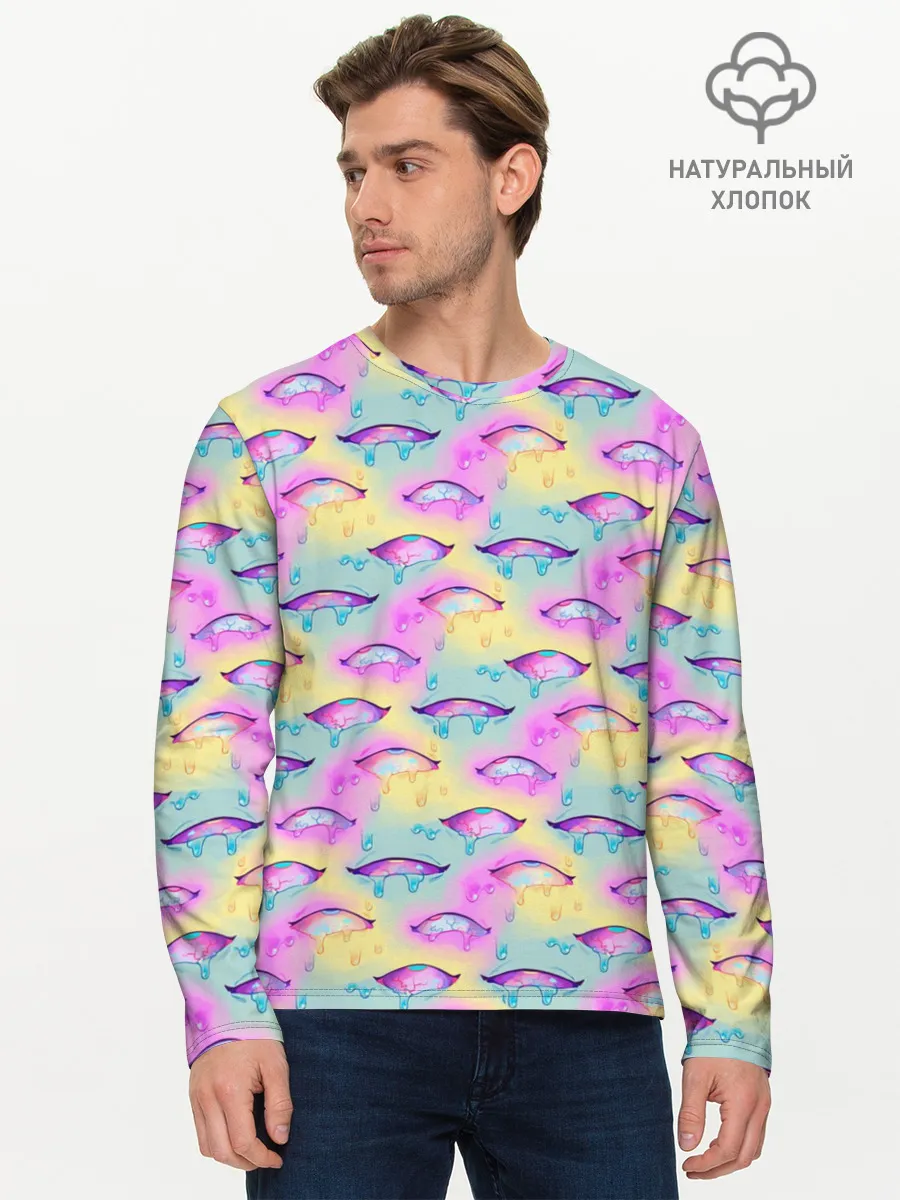 Мужской лонгслив базовый / Влажные глазки | Ahegao Eyes