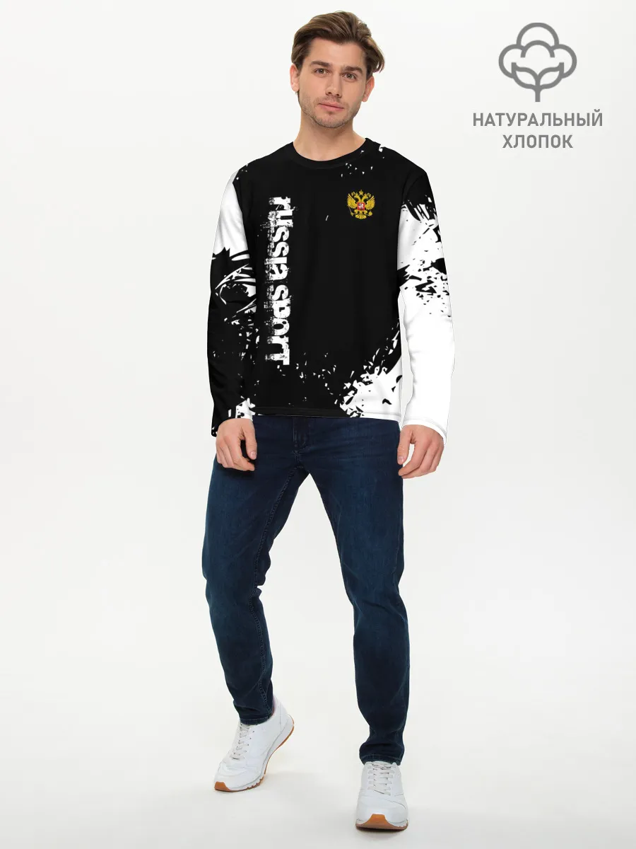 Мужской лонгслив базовый / РОССИЯ БРЫЗГИ | RUSSIA PAINTS