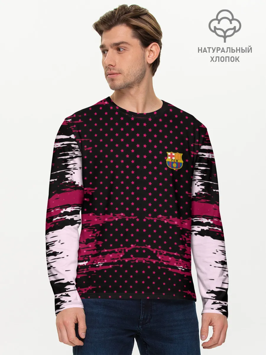 Мужской лонгслив базовый / Barcelona abstract collection