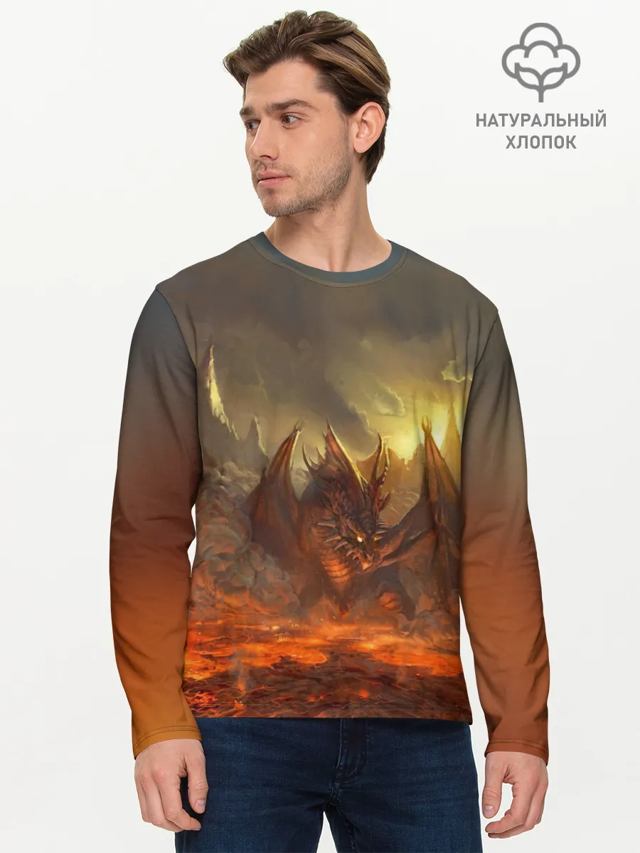Мужской лонгслив базовый / Fire Dragon
