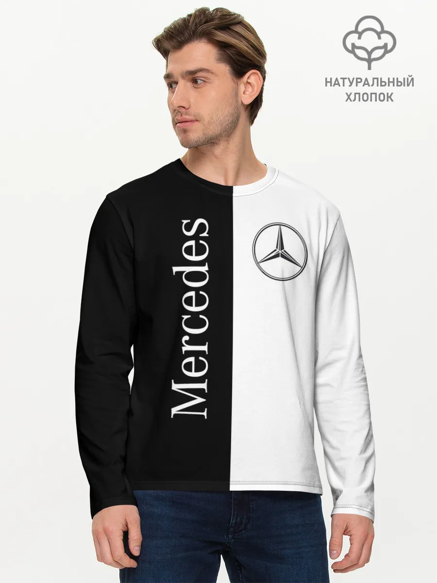 Мужской лонгслив базовый / Mercedes