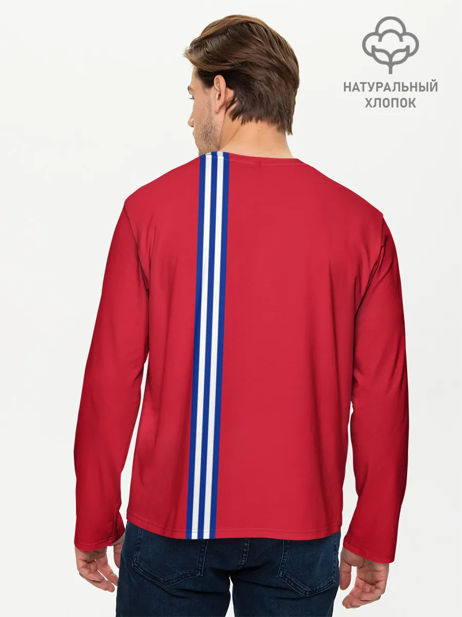 Мужской лонгслив базовый / Куба, лента с гербом