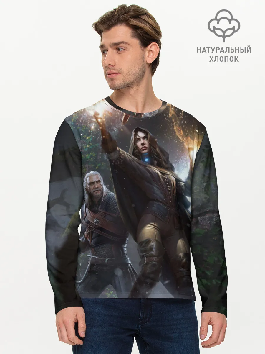 Мужской лонгслив базовый / Йеннифер и Геральт