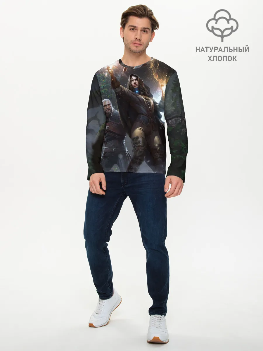 Мужской лонгслив базовый / Йеннифер и Геральт