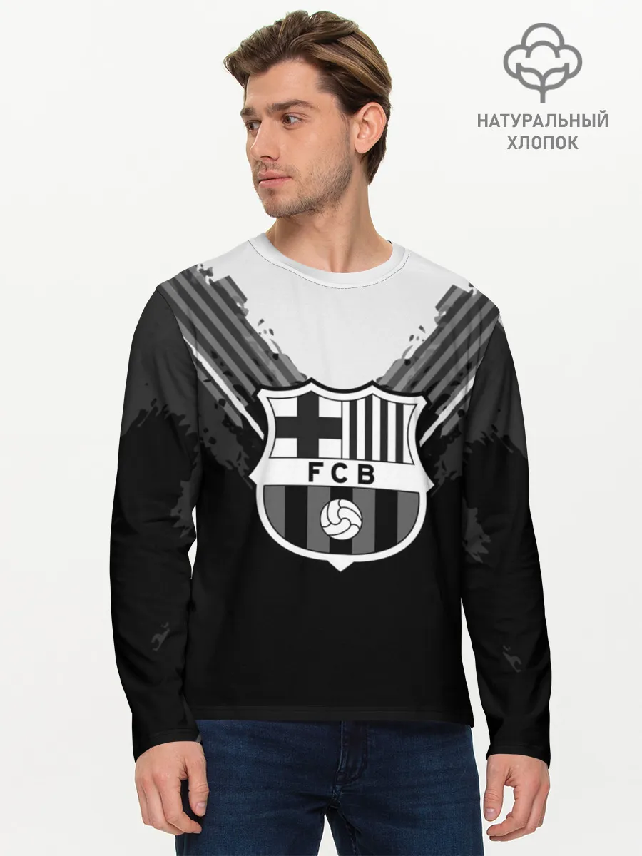 Мужской лонгслив базовый / Barcelona abstract original