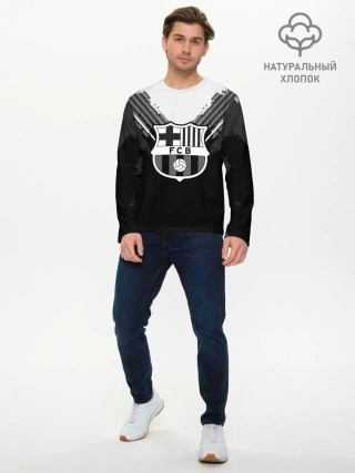Мужской лонгслив базовый / Barcelona abstract original